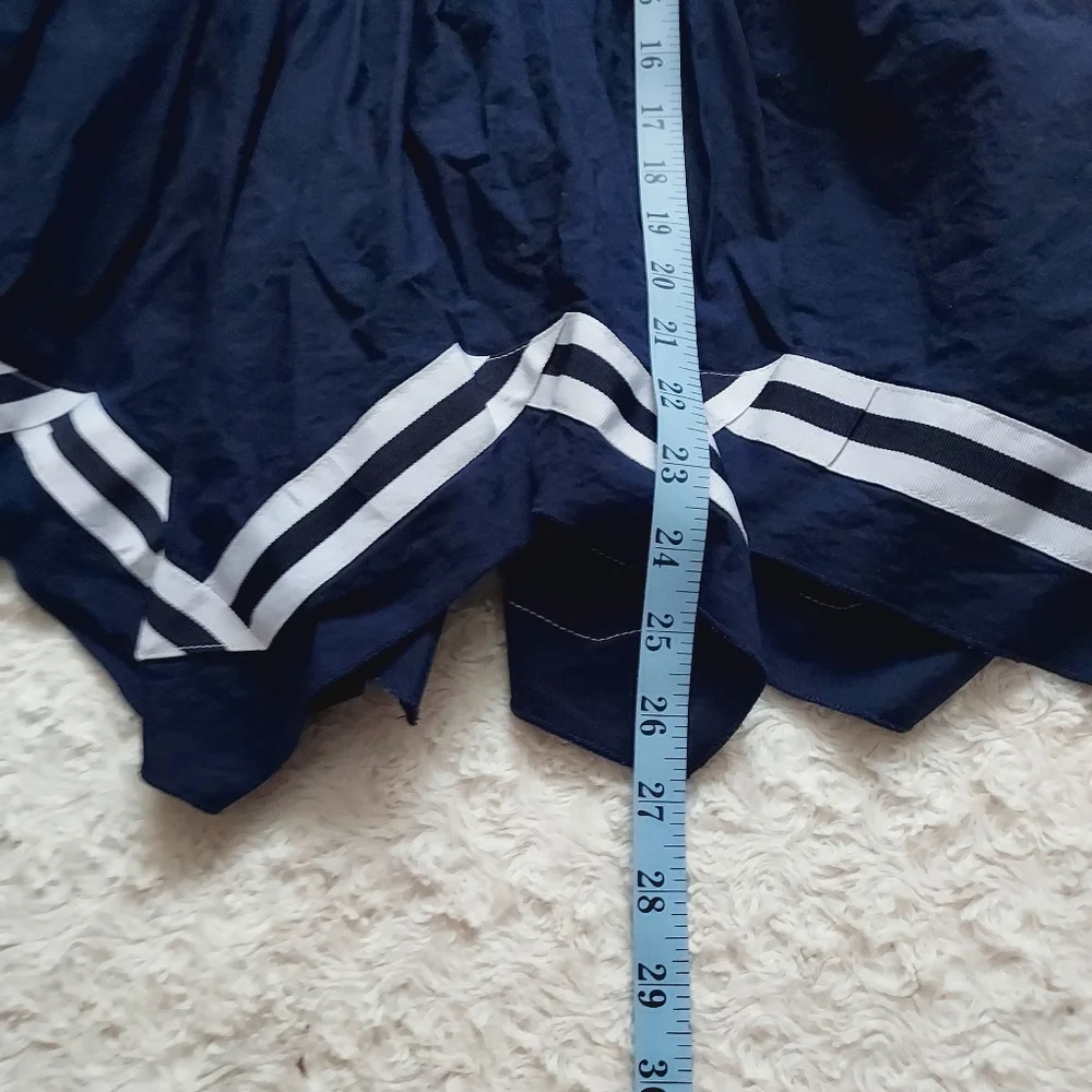 Savannah Navy Sailor Anchor Cotton sharkbite hem dress size 6 Nautical Coastal